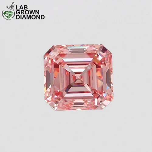 CVD Square Emerald Cut 20.05 Carats Fancy Intense Pink VS 1